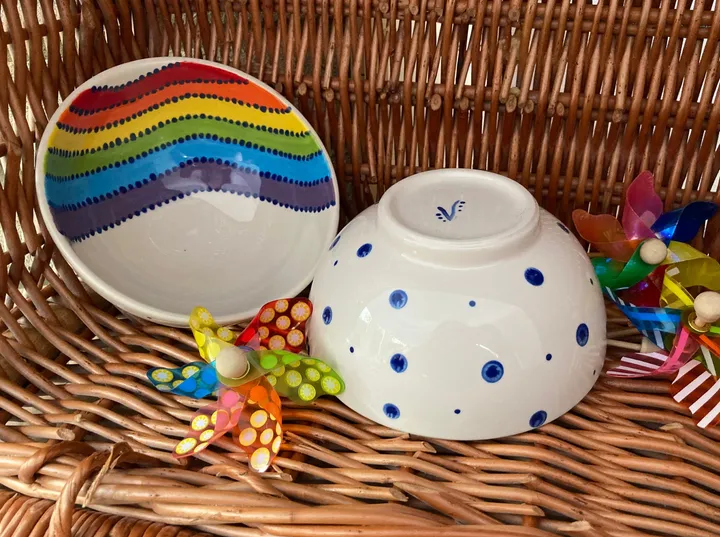 Rainbow Polka Dot Miso Bowl